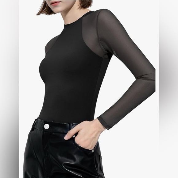 ❌SOLD Mesh Long Sleeve Bodysuit - Picture 3 of 9